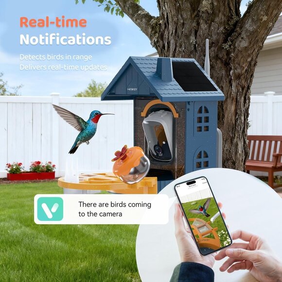 Smart Bird Feeder with Camera AI Birdhouse Identify 11000+ Species 2K HD Quality - Picture 7 of 8